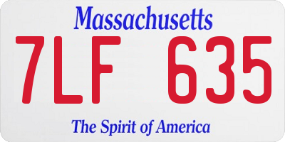 MA license plate 7LF635