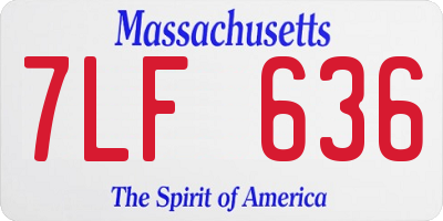 MA license plate 7LF636