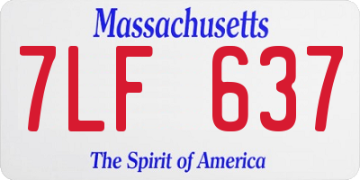 MA license plate 7LF637