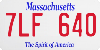 MA license plate 7LF640
