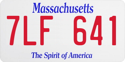 MA license plate 7LF641