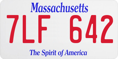 MA license plate 7LF642