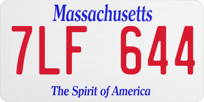 MA license plate 7LF644