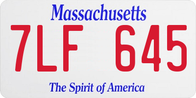 MA license plate 7LF645