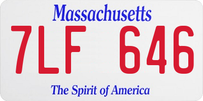 MA license plate 7LF646