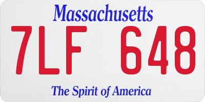 MA license plate 7LF648