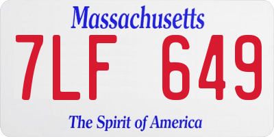 MA license plate 7LF649