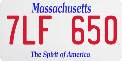 MA license plate 7LF650