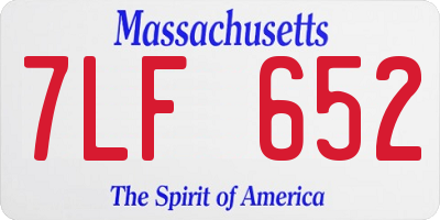 MA license plate 7LF652