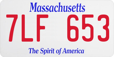 MA license plate 7LF653
