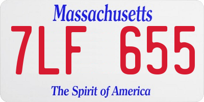 MA license plate 7LF655