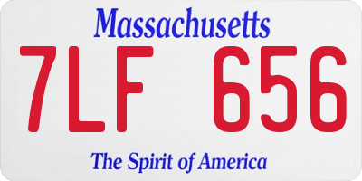MA license plate 7LF656