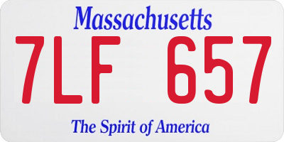MA license plate 7LF657