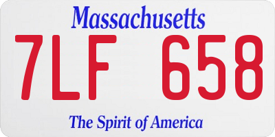 MA license plate 7LF658