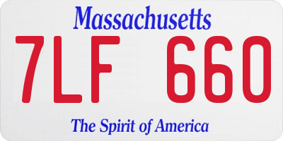 MA license plate 7LF660
