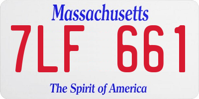 MA license plate 7LF661
