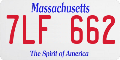 MA license plate 7LF662
