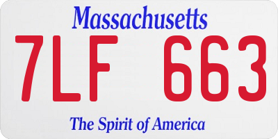 MA license plate 7LF663
