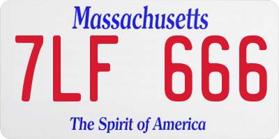 MA license plate 7LF666