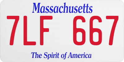 MA license plate 7LF667