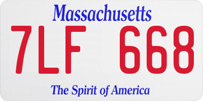 MA license plate 7LF668