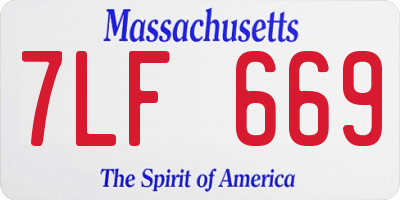 MA license plate 7LF669