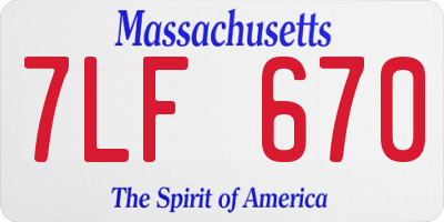 MA license plate 7LF670