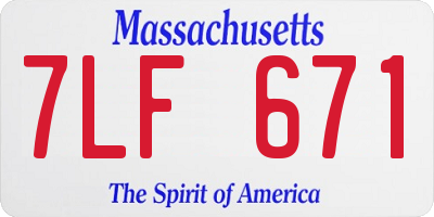 MA license plate 7LF671