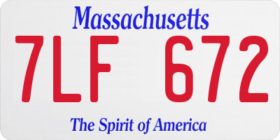 MA license plate 7LF672