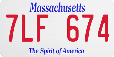 MA license plate 7LF674