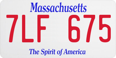 MA license plate 7LF675