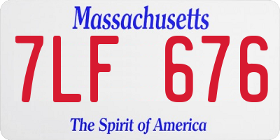 MA license plate 7LF676