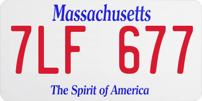 MA license plate 7LF677