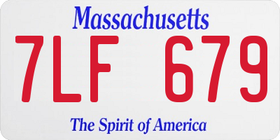 MA license plate 7LF679