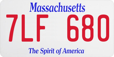 MA license plate 7LF680