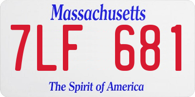 MA license plate 7LF681