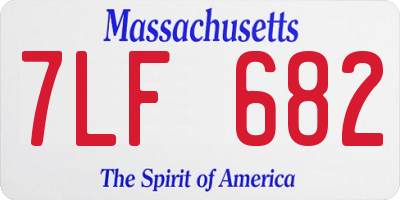 MA license plate 7LF682