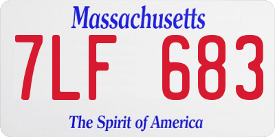 MA license plate 7LF683