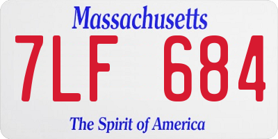MA license plate 7LF684