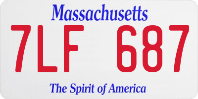 MA license plate 7LF687