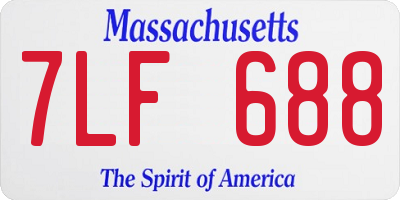 MA license plate 7LF688