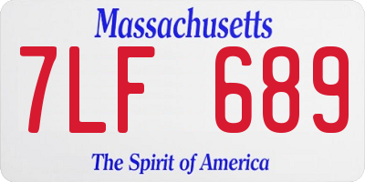 MA license plate 7LF689