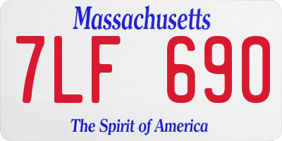 MA license plate 7LF690
