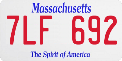 MA license plate 7LF692