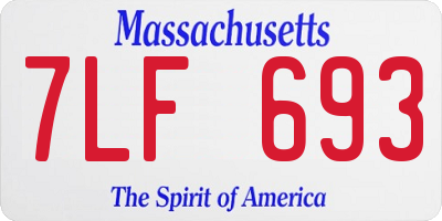 MA license plate 7LF693