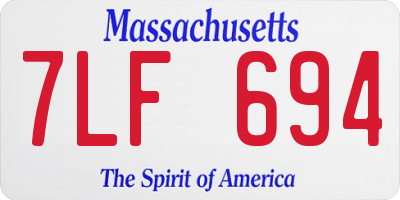 MA license plate 7LF694