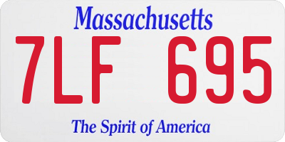 MA license plate 7LF695
