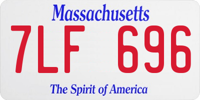 MA license plate 7LF696
