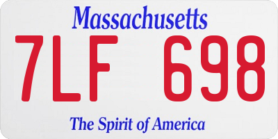 MA license plate 7LF698