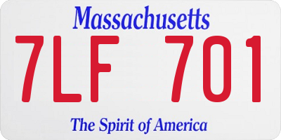 MA license plate 7LF701